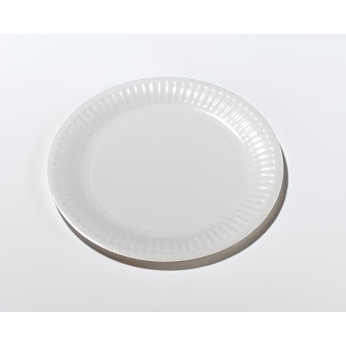 50 assiettes blanches en carton - 18cm