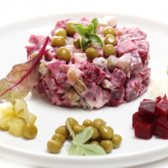 Ceviche de bœuf marinade au citron vert & légumes croquants