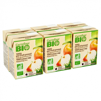 Jus de pomme bio 100% pur fruit pressé Carrefour Bio