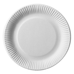 50 assiettes blanches en carton - 23cm