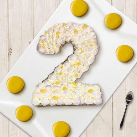 Duo de number cake 2x5 parts ( goût citron pour l'un goût chocolat pour l'autre )