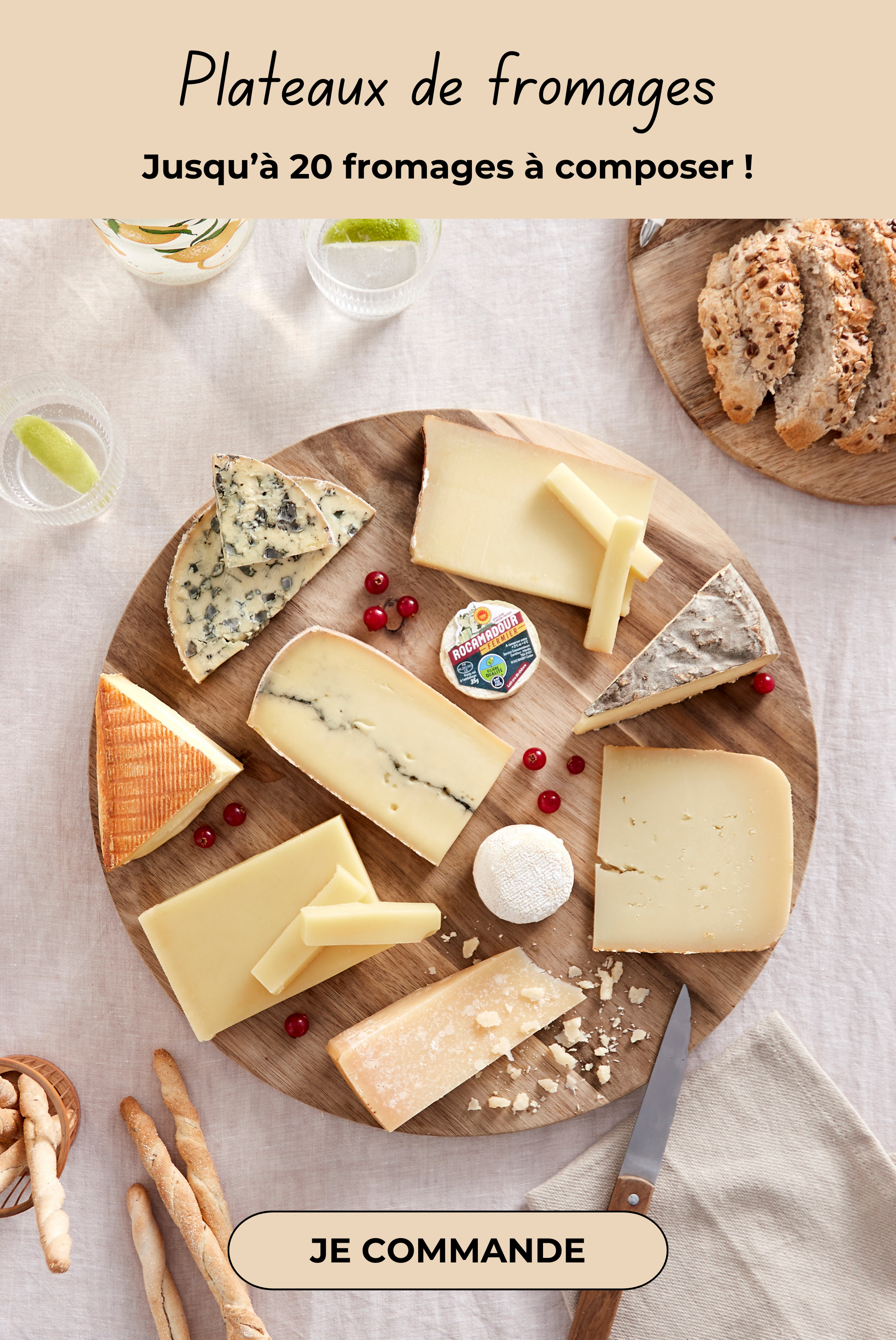Découvre nos plateaux de fromages personnalisés !width=